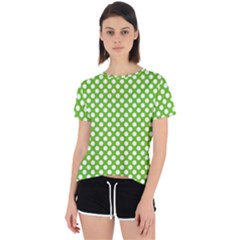 Pastel Green Lemon, White Polka Dots Pattern, Classic, Retro Style Open Back Sport Tee by Casemiro