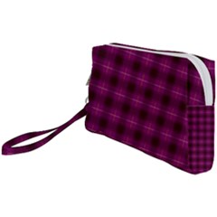 Dark Purple, Violet Tartan, Buffalo Plaid Like Pattern Wristlet Pouch Bag (small) by Casemiro