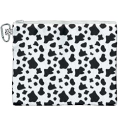 Black And White Cow Spots Pattern, Animal Fur Print, Vector Canvas Cosmetic Bag (xxxl) by Casemiro