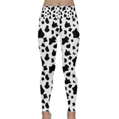 Black And White Cow Spots Pattern, Animal Fur Print, Vector Lightweight Velour Classic Yoga Leggings by Casemiro