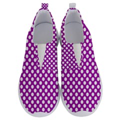 White And Purple, Polka Dots, Retro, Vintage Dotted Pattern No Lace Lightweight Shoes by Casemiro