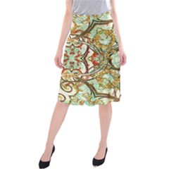 Multicolored Modern Collage Print Midi Beach Skirt by dflcprintsclothing