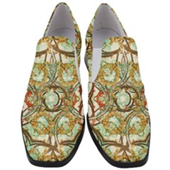Multicolored Modern Collage Print Women Slip On Heel Loafers by dflcprintsclothing