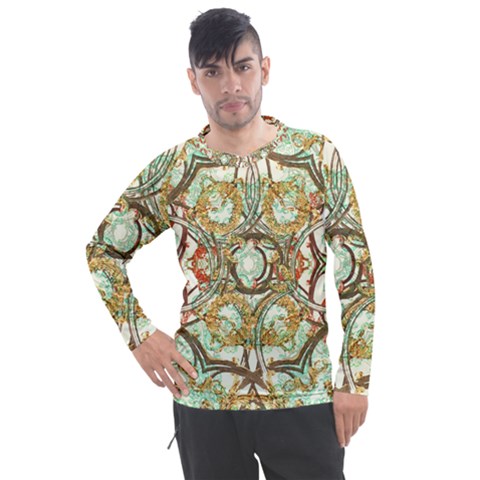 Multicolored Modern Collage Print Men s Pique Long Sleeve Tee by dflcprintsclothing