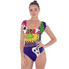 Circus Ghosts Digital Short Sleeve Leotard 