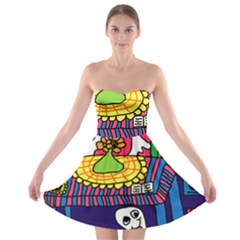 Circus Ghosts Digital Strapless Bra Top Dress by snowwhitegirl