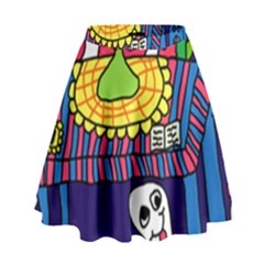Circus Ghosts Digital High Waist Skirt