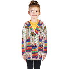 Tan Swimmer Flowerwall Kids  Double Breasted Button Coat