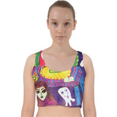 Circus Ghosts Velvet Racer Back Crop Top