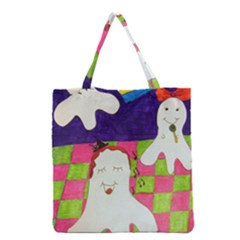 Circus Ghosts Sing Grocery Tote Bag by snowwhitegirl