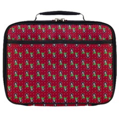 Headphones Girl Red Full Print Lunch Bag