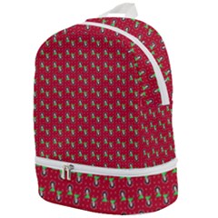 Headphones Girl Red Zip Bottom Backpack