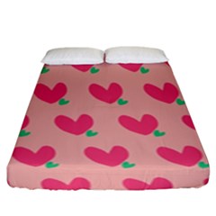 Hearts Fitted Sheet (king Size) by tousmignonne25