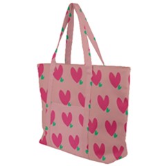Hearts Zip Up Canvas Bag
