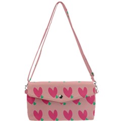 Hearts Removable Strap Clutch Bag