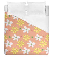 Beige Flowers W No Red Flower Duvet Cover (queen Size)