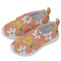 Beige Flowers W No Red Flower Kids  Velcro No Lace Shoes View2