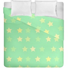 Stars Green Duvet Cover Double Side (king Size) by tousmignonne25