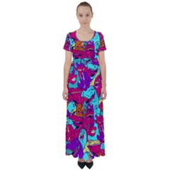 Dinos High Waist Short Sleeve Maxi Dress