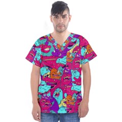 Dinos Men s V-Neck Scrub Top