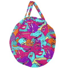 Dinos Giant Round Zipper Tote