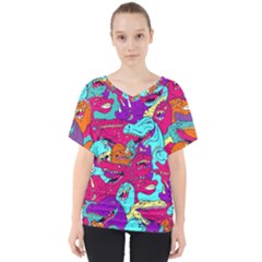 Dinos V-Neck Dolman Drape Top