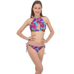 Dinos Cross Front Halter Bikini Set