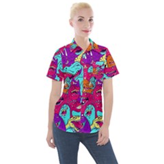 Dinos Women s Short Sleeve Pocket Shirt