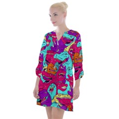 Dinos Open Neck Shift Dress