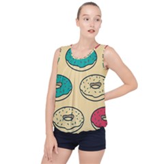 Donuts Bubble Hem Chiffon Tank Top by Sobalvarro