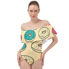Donuts Off Shoulder Velour Bodysuit  by Sobalvarro