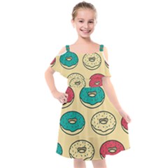 Donuts Kids  Cut Out Shoulders Chiffon Dress by Sobalvarro