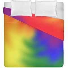 Rainbow Colors Lgbt Pride Abstract Art Duvet Cover Double Side (king Size) by yoursparklingshop