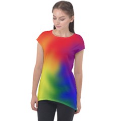 Rainbow Colors Lgbt Pride Abstract Art Cap Sleeve High Low Top by yoursparklingshop