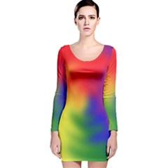 Rainbow Colors Lgbt Pride Abstract Art Long Sleeve Velvet Bodycon Dress by yoursparklingshop