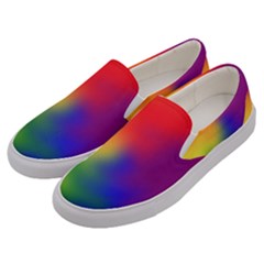 Rainbow Colors Lgbt Pride Abstract Art Men s Canvas Slip Ons by yoursparklingshop