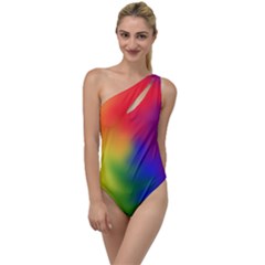 Rainbow Colors Lgbt Pride Abstract Art To One Side Swimsuit by yoursparklingshop