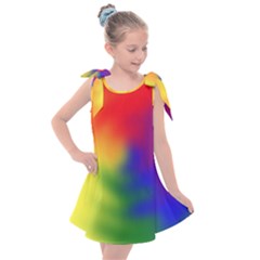 Rainbow Colors Lgbt Pride Abstract Art Kids  Tie Up Tunic Dress