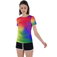 Rainbow Colors Lgbt Pride Abstract Art Back Circle Cutout Sports Tee by yoursparklingshop