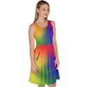 Rainbow Colors LGBT Pride Abstract Art Knee Length Skater Dress With Pockets View3