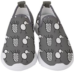 Grey Base, B&w Chpa Pattern Design Kids  Slip On Sneakers by CHPALTD