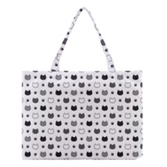 kitten head paw footprint seamless pattern 1 Medium Tote Bag