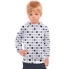 kitten head paw footprint seamless pattern 1 Kids  Hooded Pullover