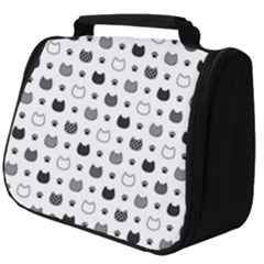 kitten head paw footprint seamless pattern 1 Full Print Travel Pouch (Big)