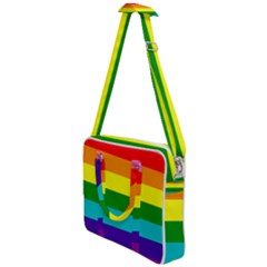 Original 8 Stripes Lgbt Pride Rainbow Flag Cross Body Office Bag by yoursparklingshop