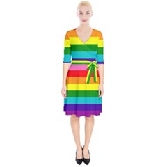 Original 8 Stripes Lgbt Pride Rainbow Flag Wrap Up Cocktail Dress by yoursparklingshop