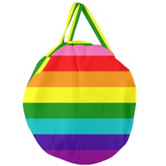 Original 8 Stripes Lgbt Pride Rainbow Flag Giant Round Zipper Tote by yoursparklingshop