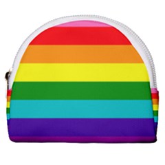 Original 8 Stripes Lgbt Pride Rainbow Flag Horseshoe Style Canvas Pouch by yoursparklingshop