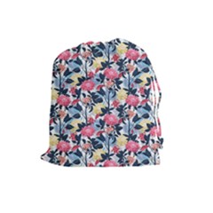 Beautiful floral pattern Drawstring Pouch (Large)