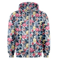 Beautiful floral pattern Men s Zipper Hoodie